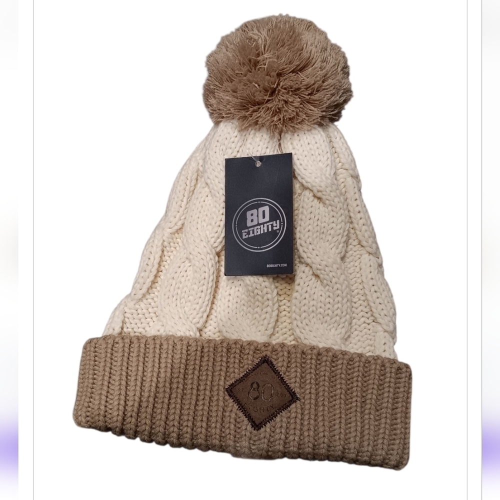 80eighty® Macchiato PomPom Beanie New